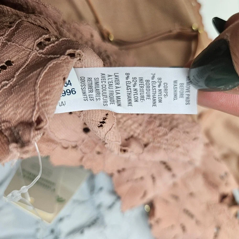 NEW Aerie 2pc Lace Bralette L Mauve Blue‎ Lounge Bra NWT